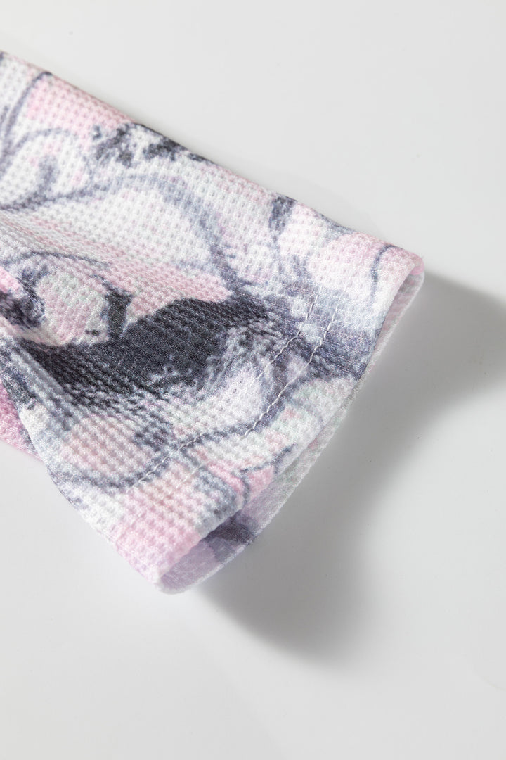 Pink Camo Henley Top and Short Set