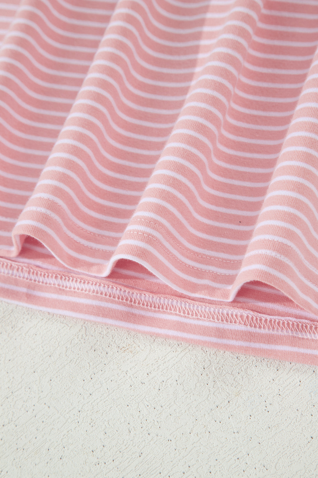 Pink Stripe Dolman Sleeve Polo Shirt and Drawstring Shorts Set