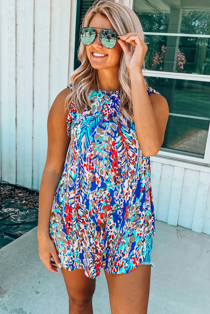 Women’s Multicolor Floral Print Sleeveless Top