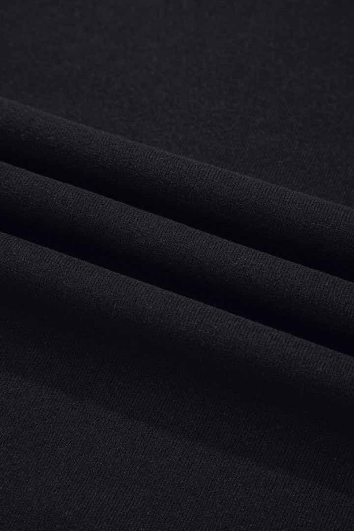 Black Leopard Mesh Patchwork Knit Long Sleeve Top