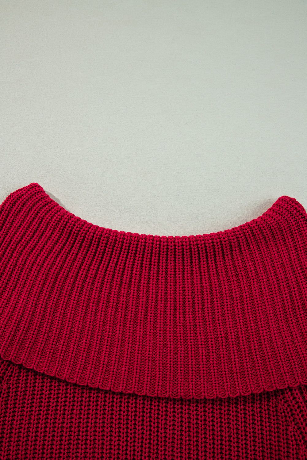 Racing Red Off-the-shoulder Knit Sweater