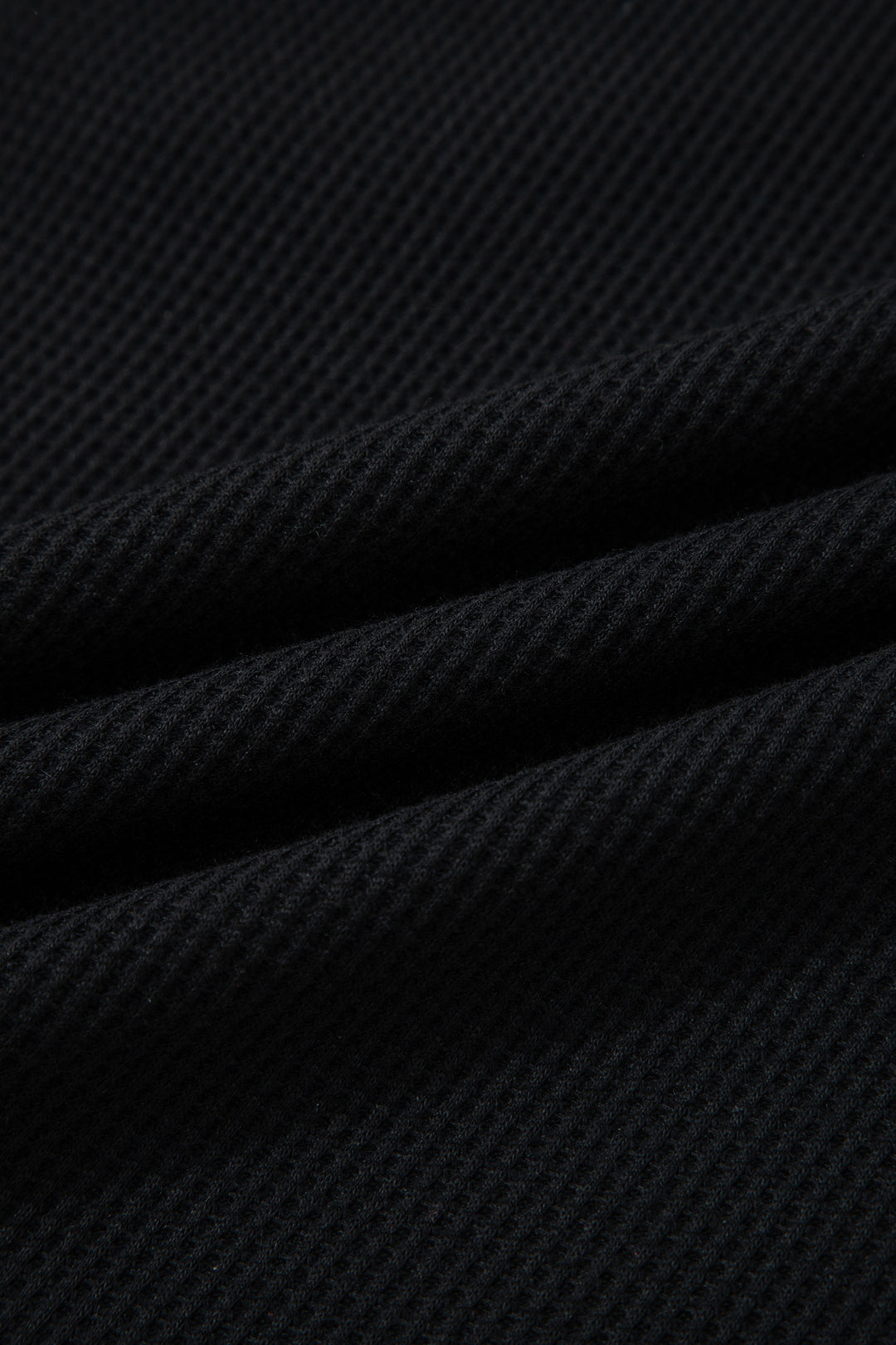 Black Plus Size Textured Contrast Denim Patchwork Button Polo Tee