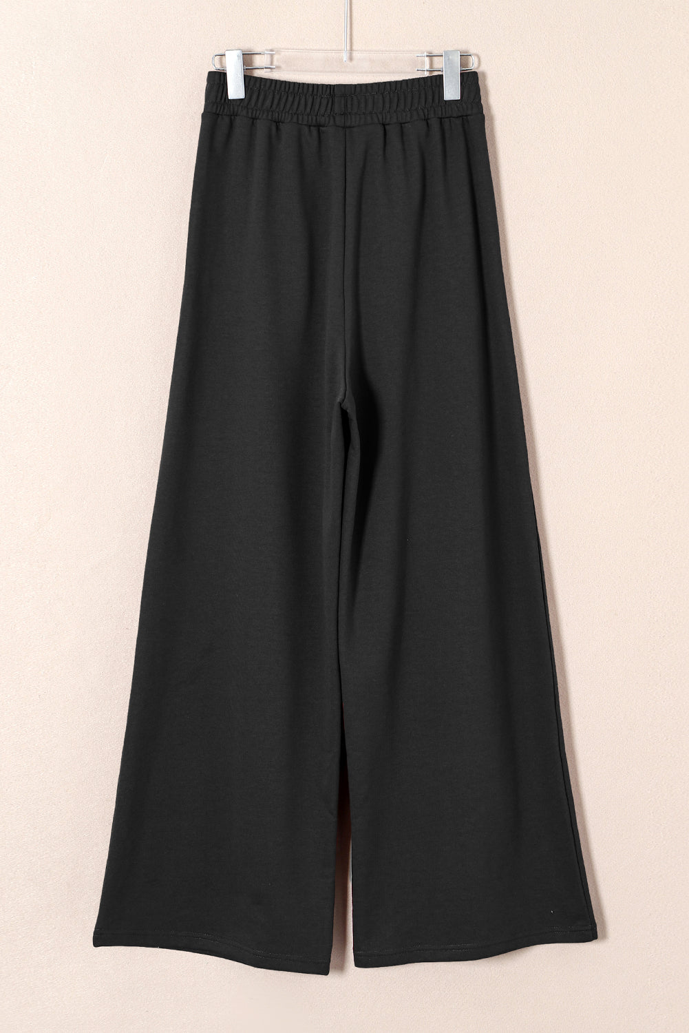 Dearlovers Black Tied Elastic High Waist Pleated Detail Solid Sweatpants