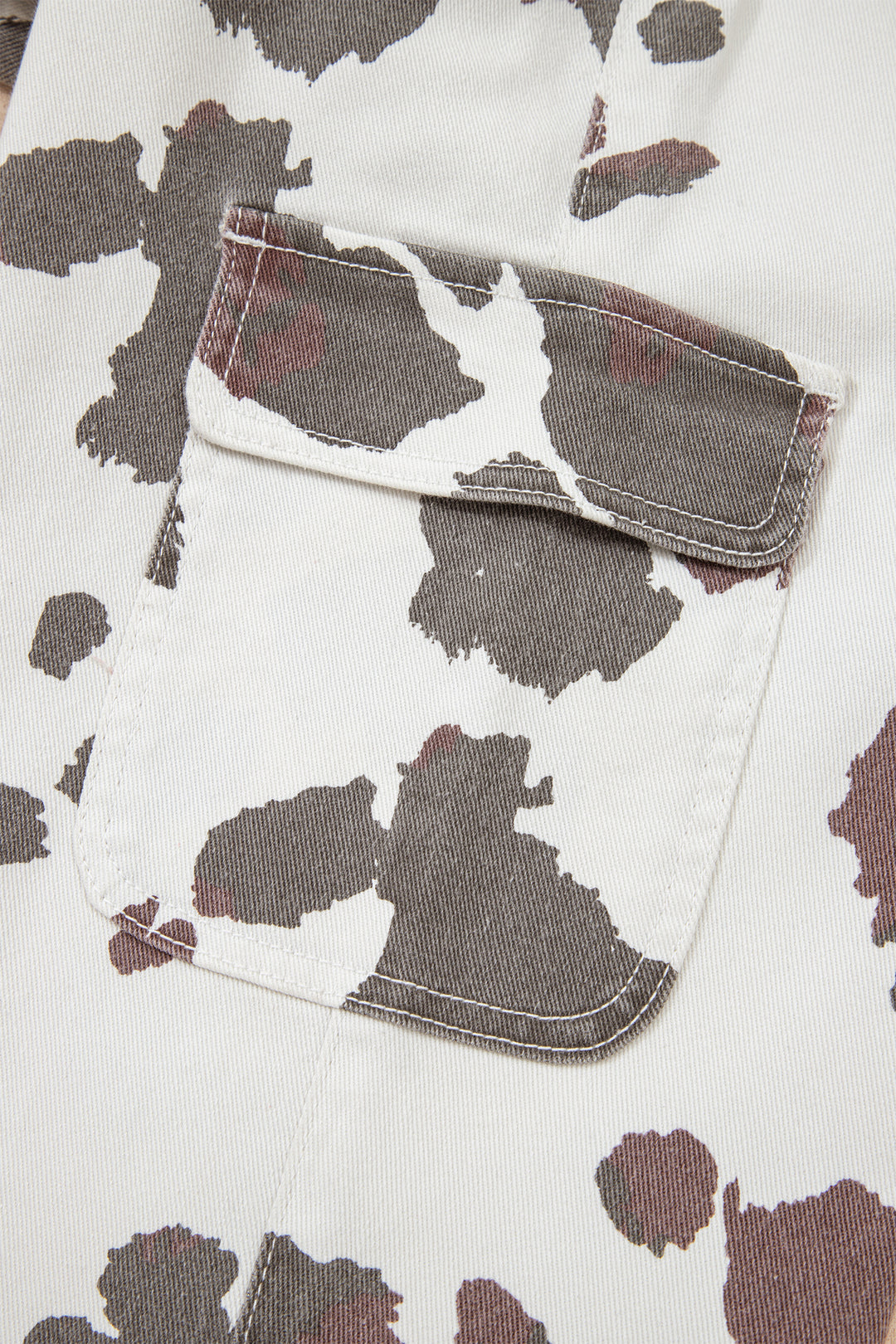 Brown Cow Spots Printed Multi Pocketed Jeans