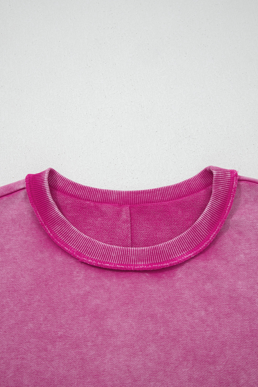 Rose Red Mineral Wash Exposed Seam Side Slit Sweatshirt