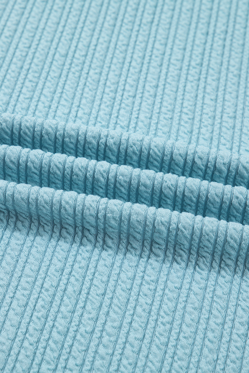 Light Blue Textured Drop Shoulder Plus Size Knit Top