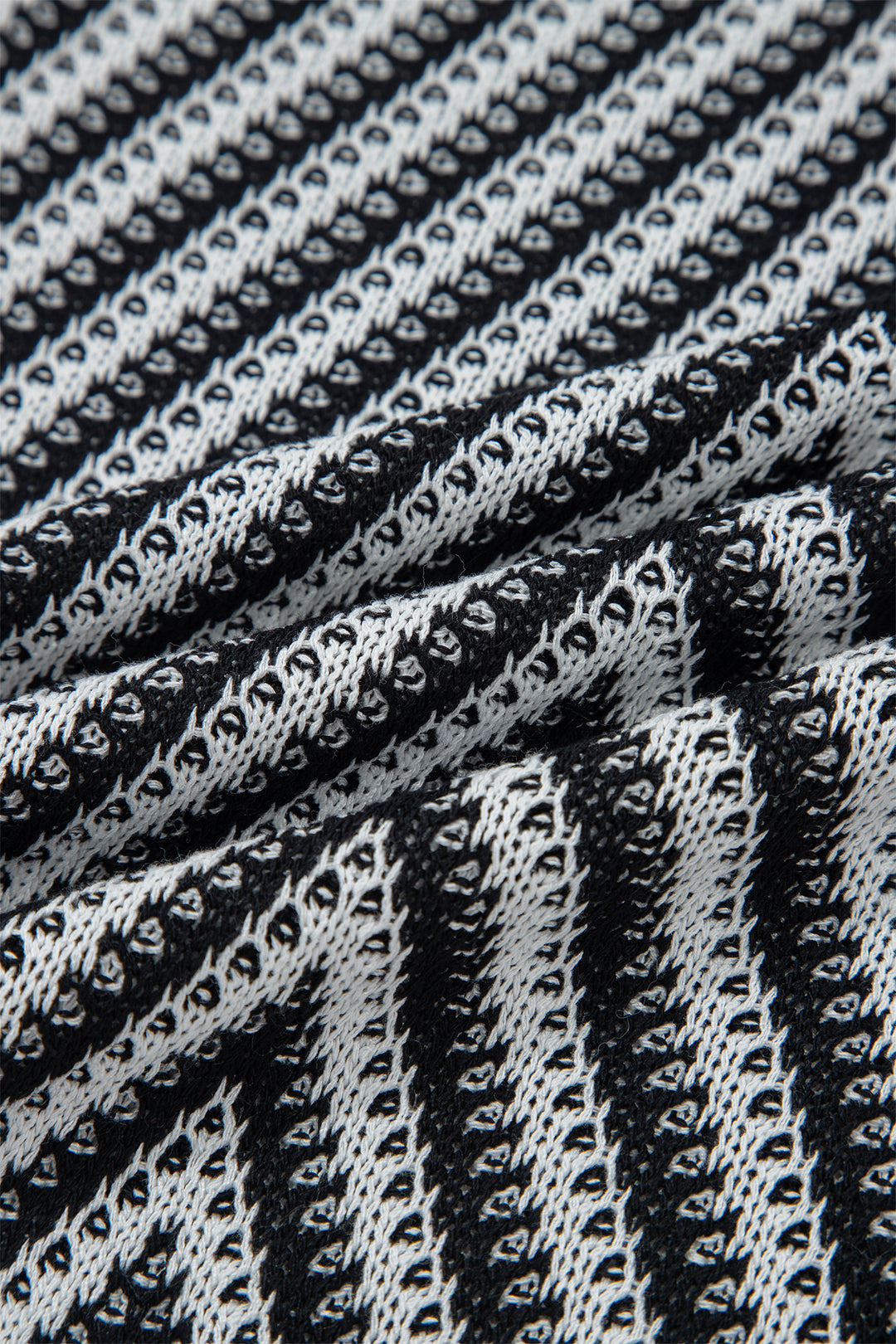 Black Contrast Chevron Knit V Neck Sweater Vest