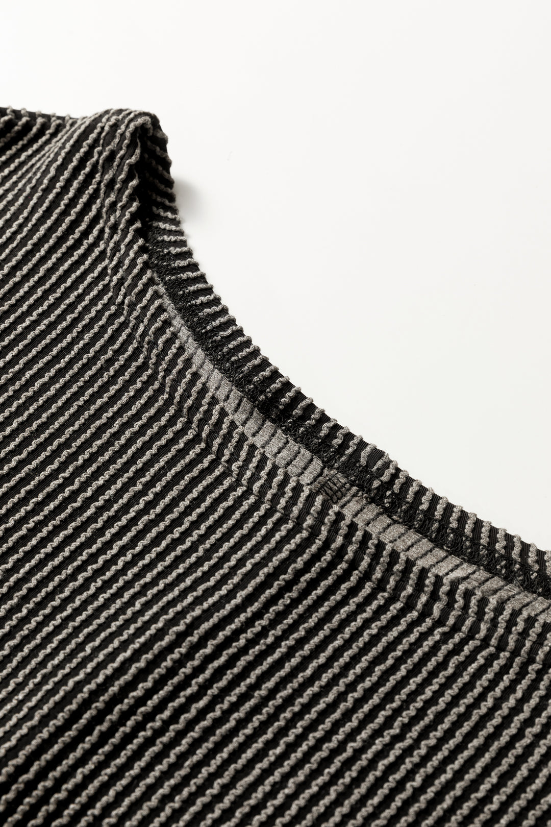 Carbon Grey Twisted Ribbed Dolman Long Sleeve Top