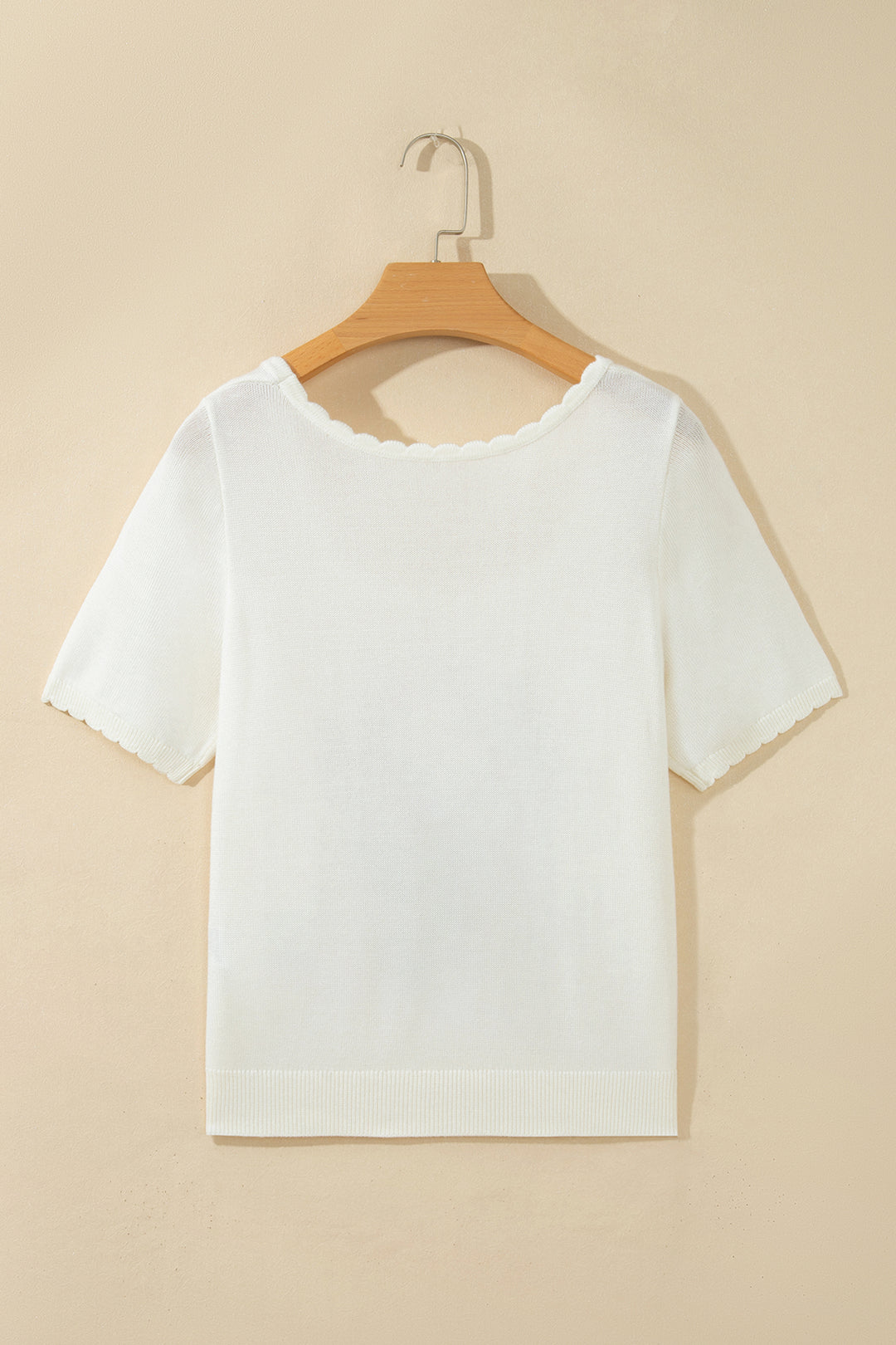 White Western Floral Print Short Sleeve Square Collar Knit Sweater
