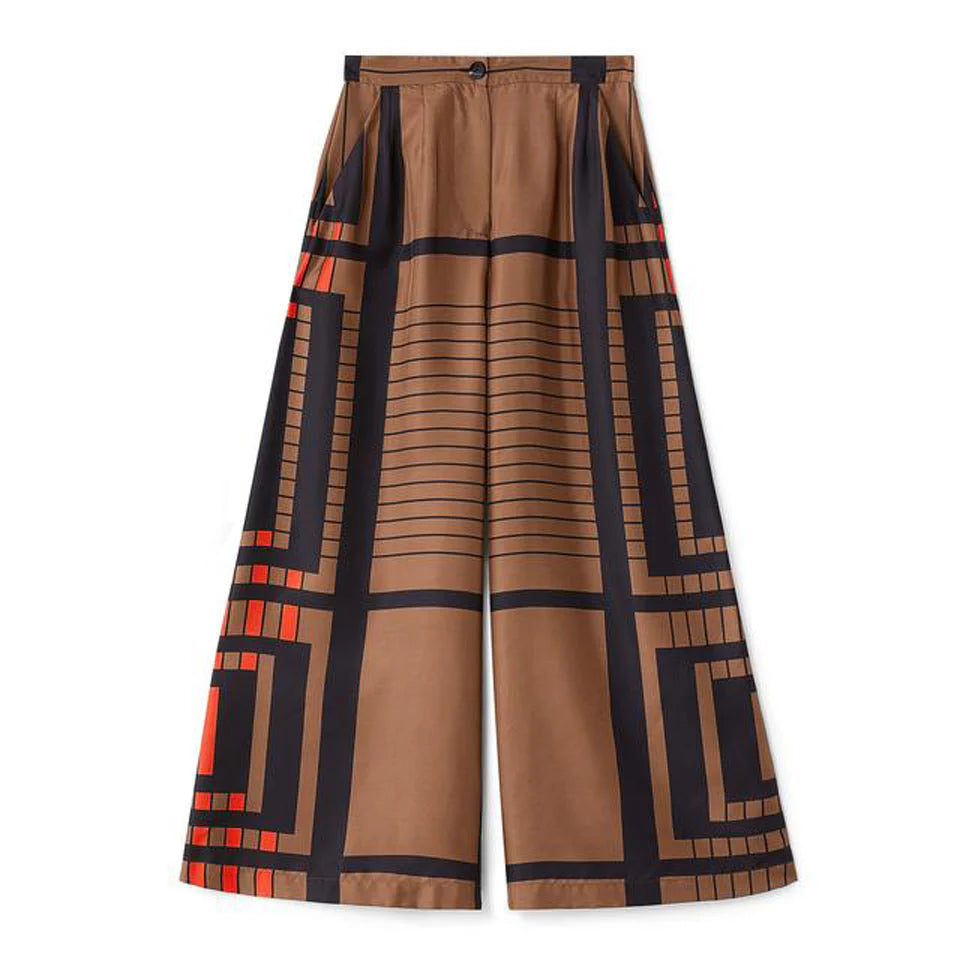 Cocoa Maze Co-ord Set: Brown Bliss With Geometric Grace | Women