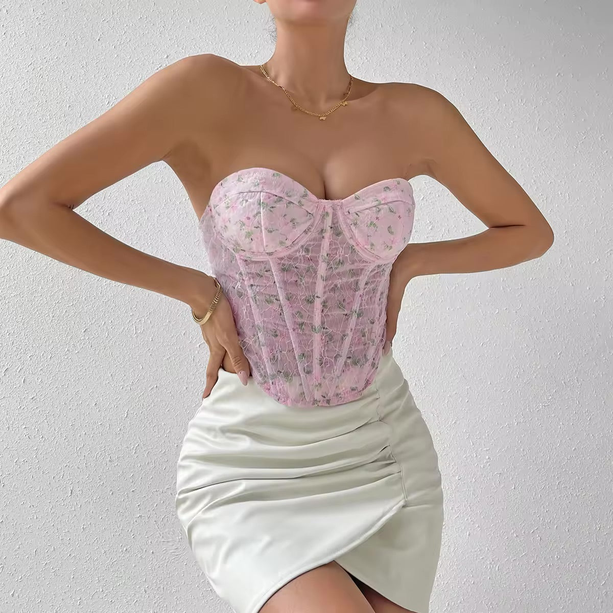 Mesh Fishbone Bustier Corset Top | Women