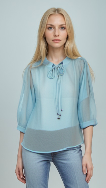 Stylish Collar With Ties Top | Women