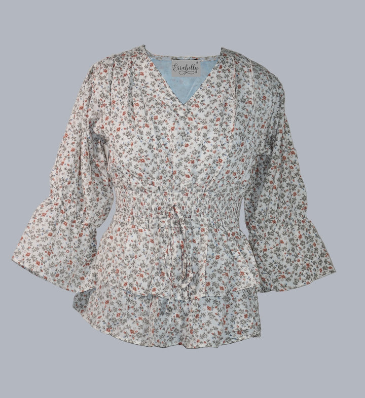 Floral Angel Sleeves Top white errabelly