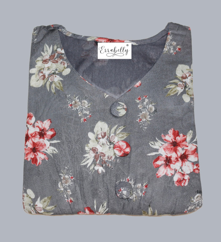 Floral Free Sleeves Top Perfect | Comfort Wear | Womens - Errabelly