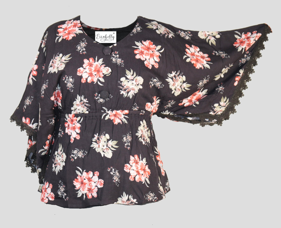 Floral Free Sleeves Top Perfect | Comfort Wear | Womens - Errabelly