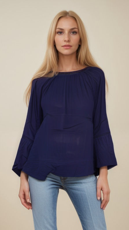 Lays Embedded Collar Full Sleeve Top | Women