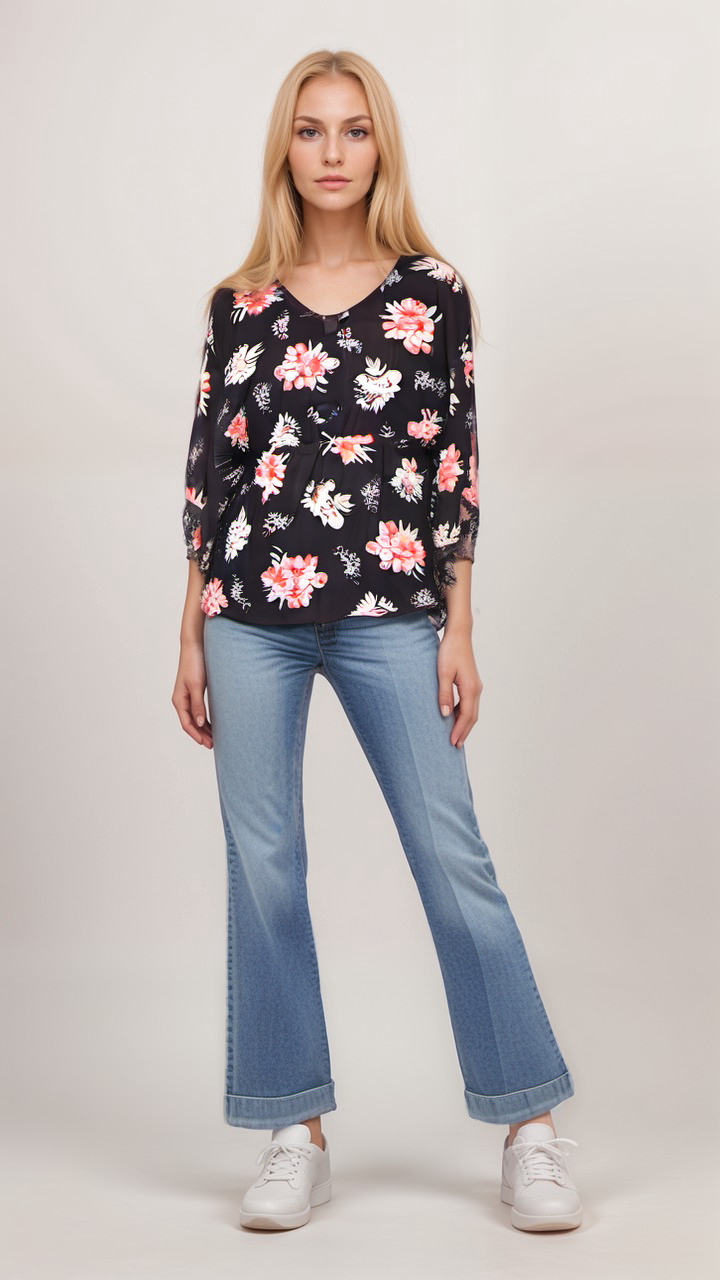 Floral Free Sleeves Top Perfect | Comfort Wear | Womens