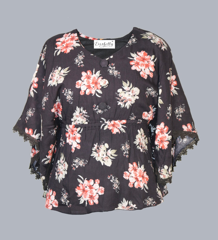 Floral Free Sleeves Top Perfect | Comfort Wear | Womens - Errabelly