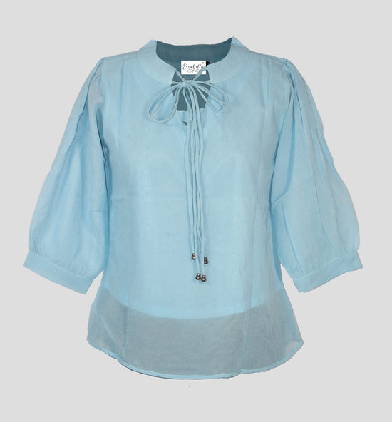 Stylish Collar With Ties Top | Women - Errabelly