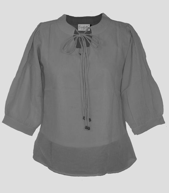 Stylish Collar With Ties Top | Women - Errabelly