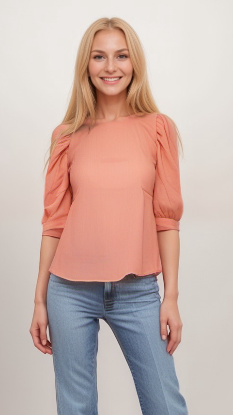 Formal Chiffon 3/4th Sleeve Style Top | Women