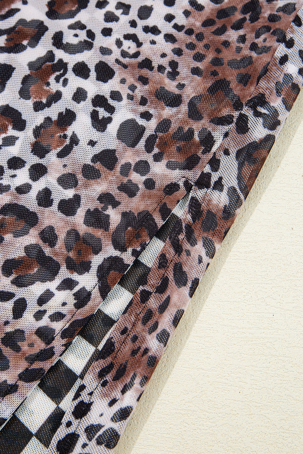 Multicolour Leopard Checkered Double Printed Reversible Sleeveless Long Dress