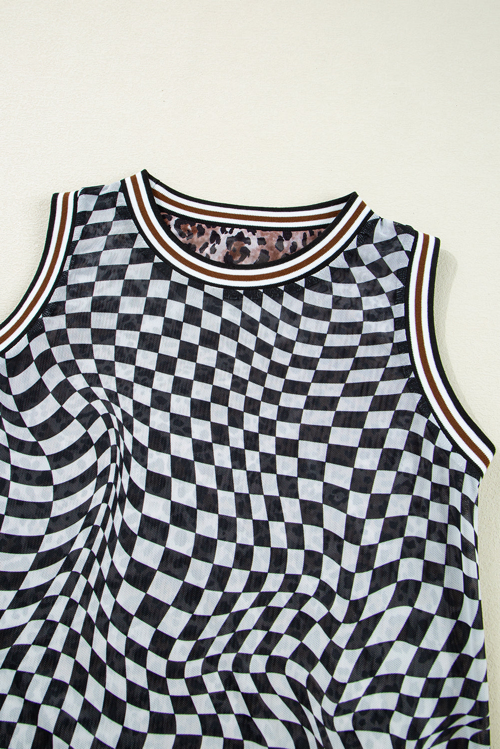 Multicolour Leopard Checkered Double Printed Reversible Sleeveless Long Dress