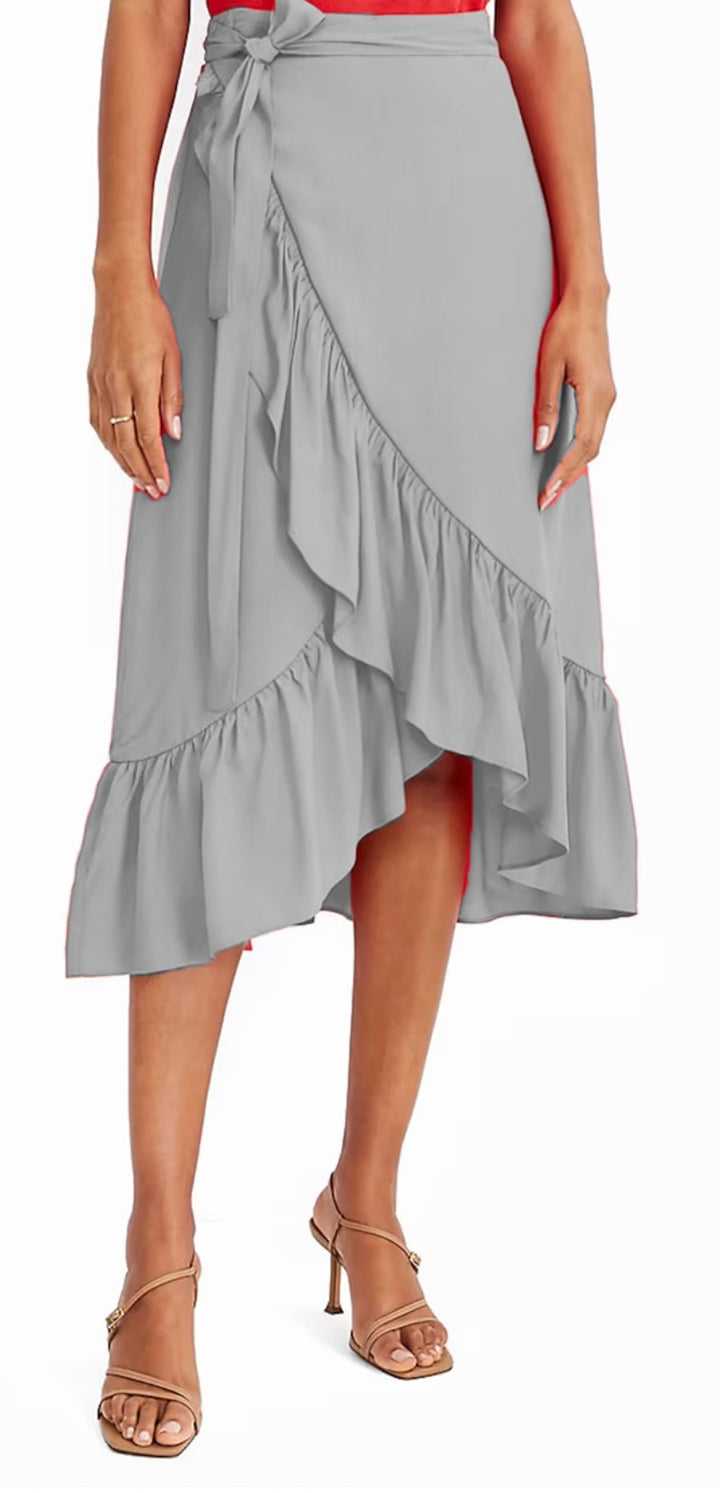 Solid Roady Ruffle Skirt | Every day Wear | Women