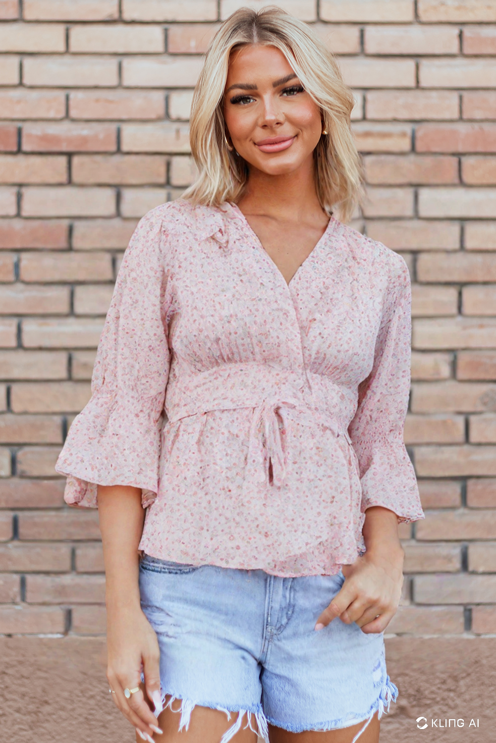Premium Quality Floral Angel Sleeves Top for Daily Wear