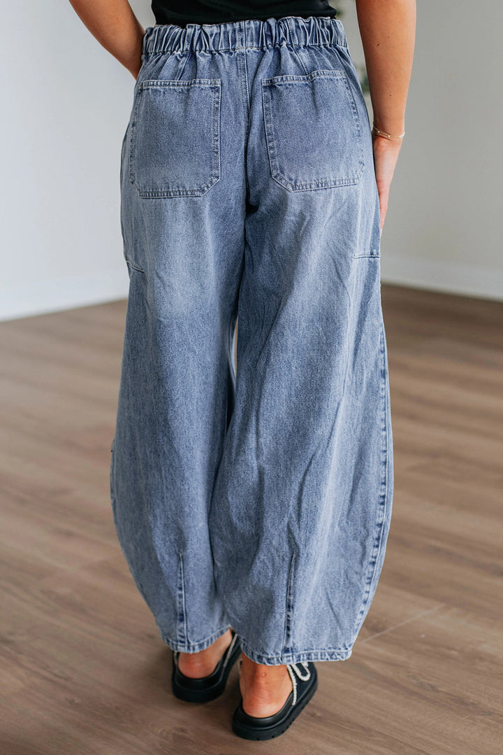 Myosotis Large Patch Pocket Drawstring Paperbag Waist Barrel Jeans