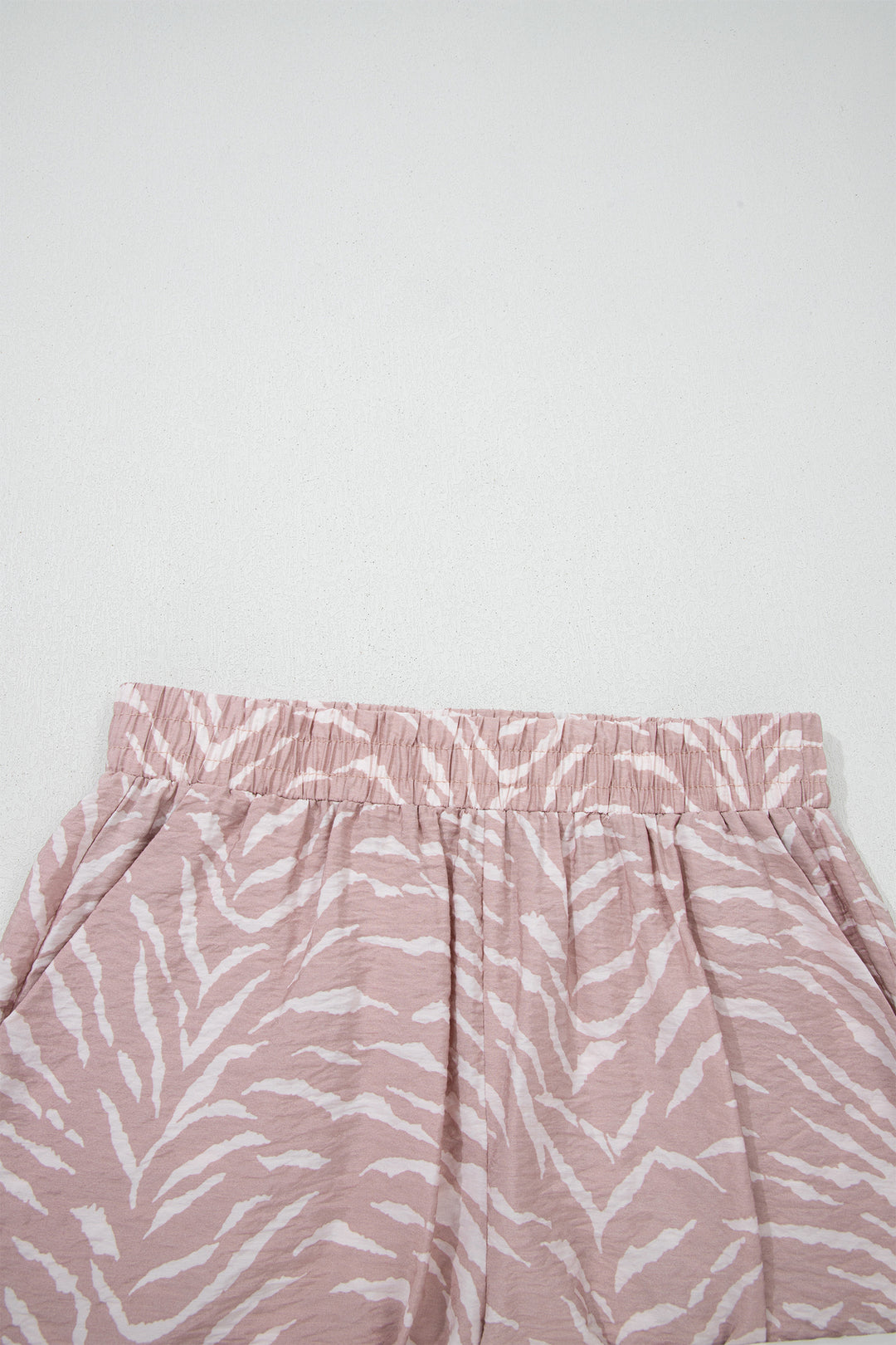 Khaki Abstract Print Cuffed Short Sleeve Loose Top Short Set