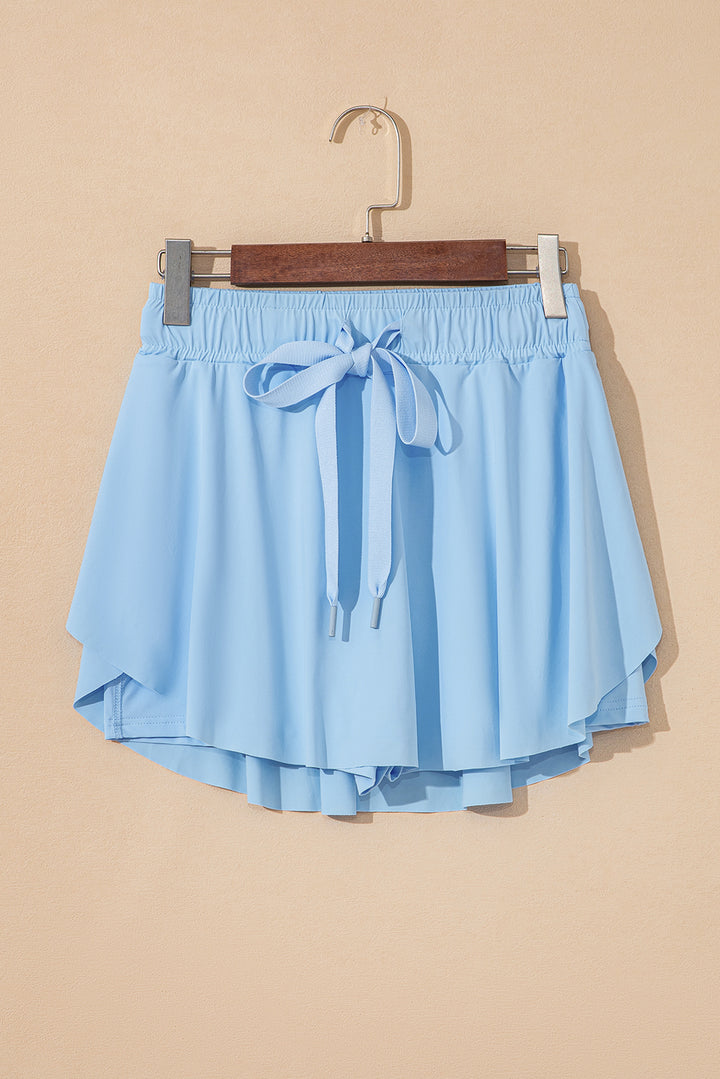Bonbon Drawstring High Waist Lined Tennis Skort