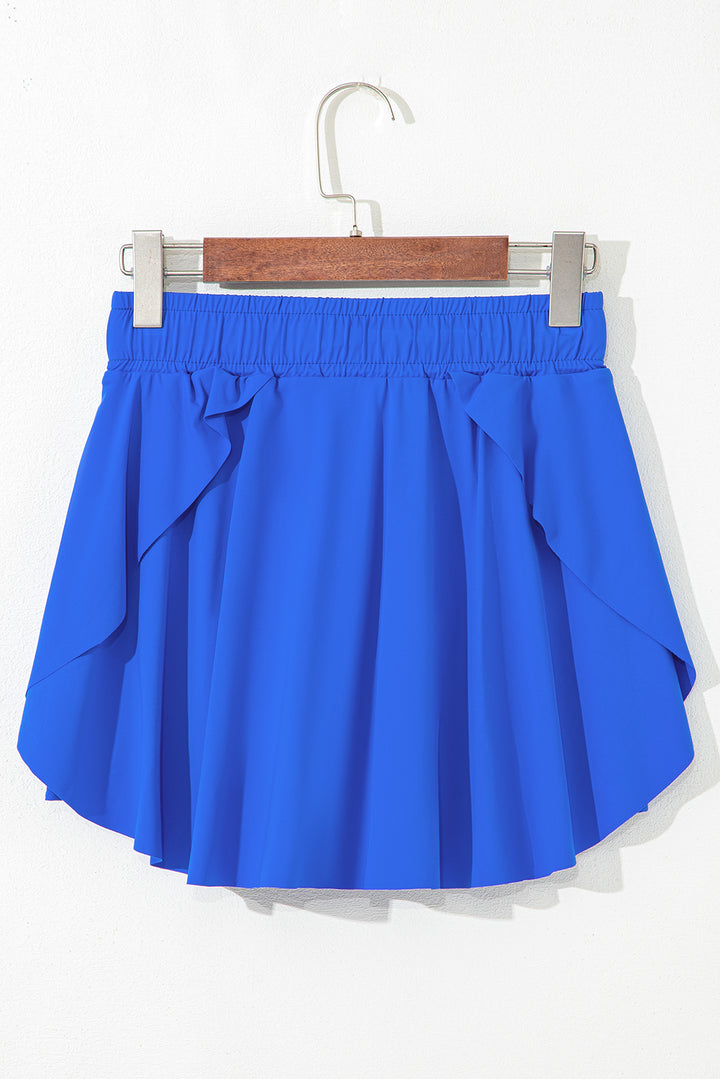 Bonbon Drawstring High Waist Lined Tennis Skort