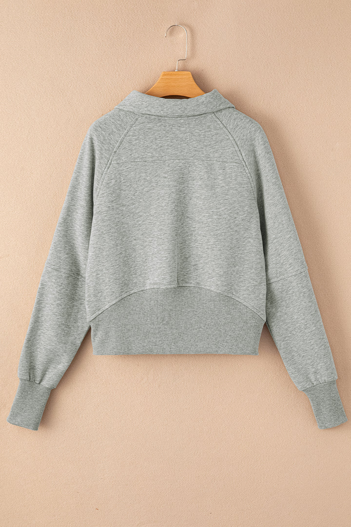 Elmwood Zip Up Stand Collar Ribbed Thumbhole Sleeve Sweatshirt