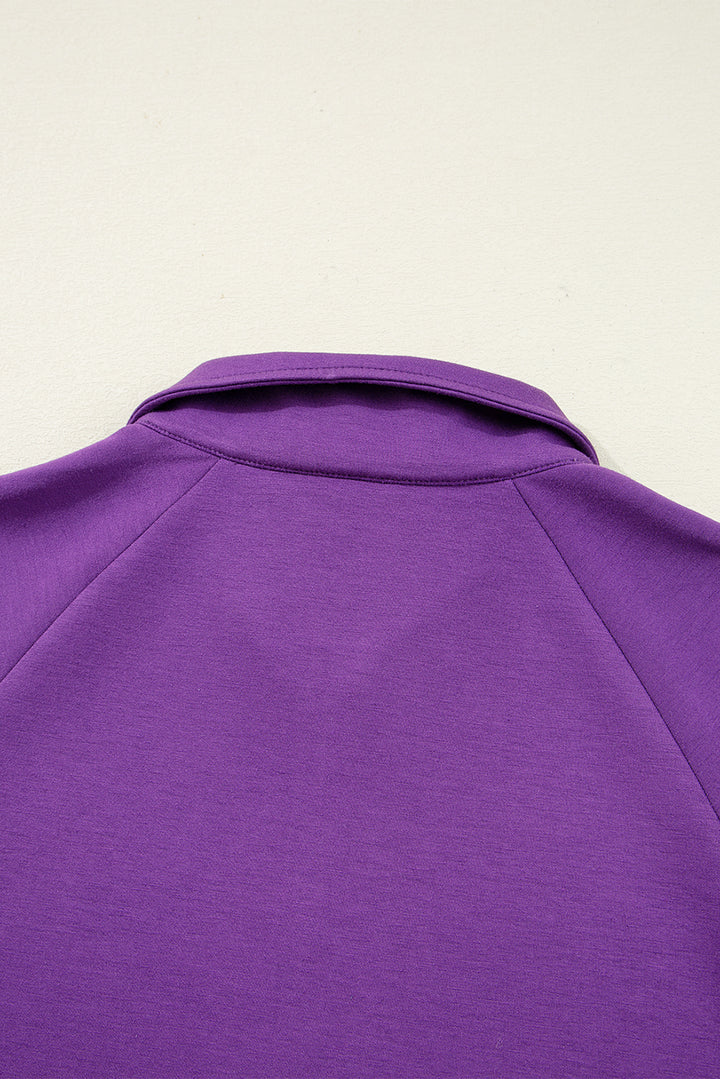 Wisteria Half Zip Sporty Pullover Mini Skirt 2pcs Outfit