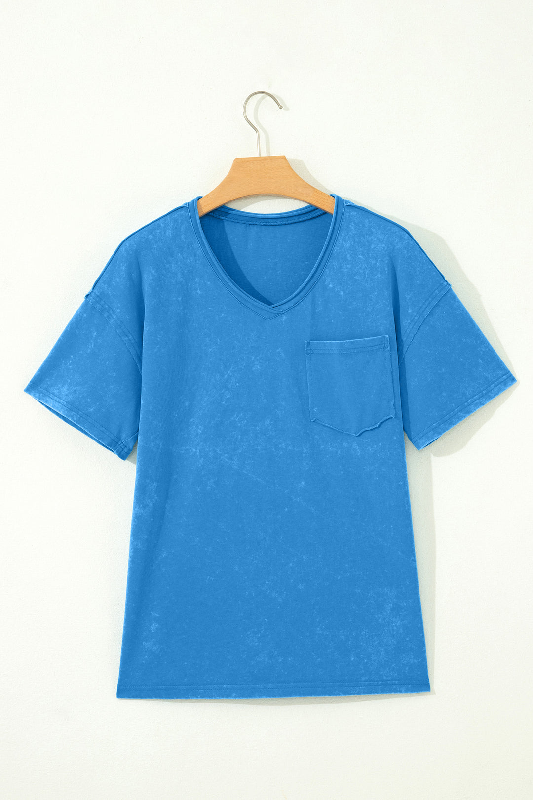 Blue Cotton Mineral Wash T Shirt