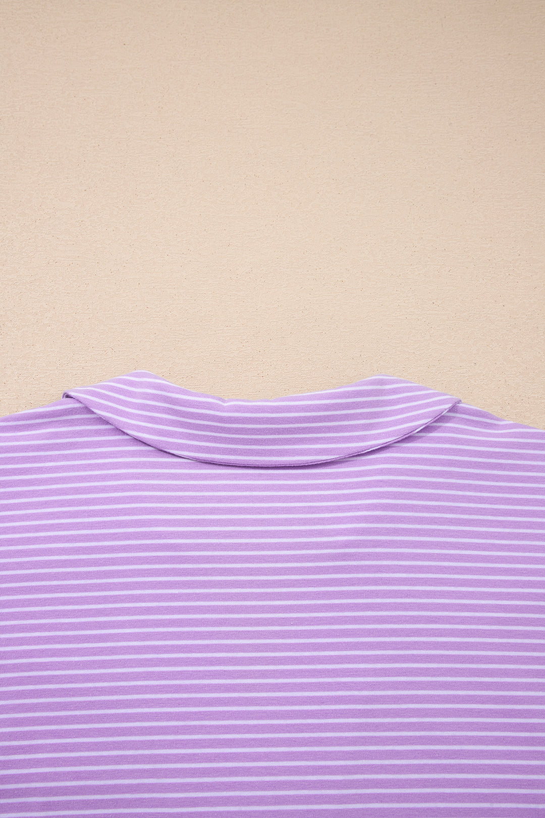 Purple Stripe Dolman Sleeve Polo Shirt and Drawstring Shorts Set