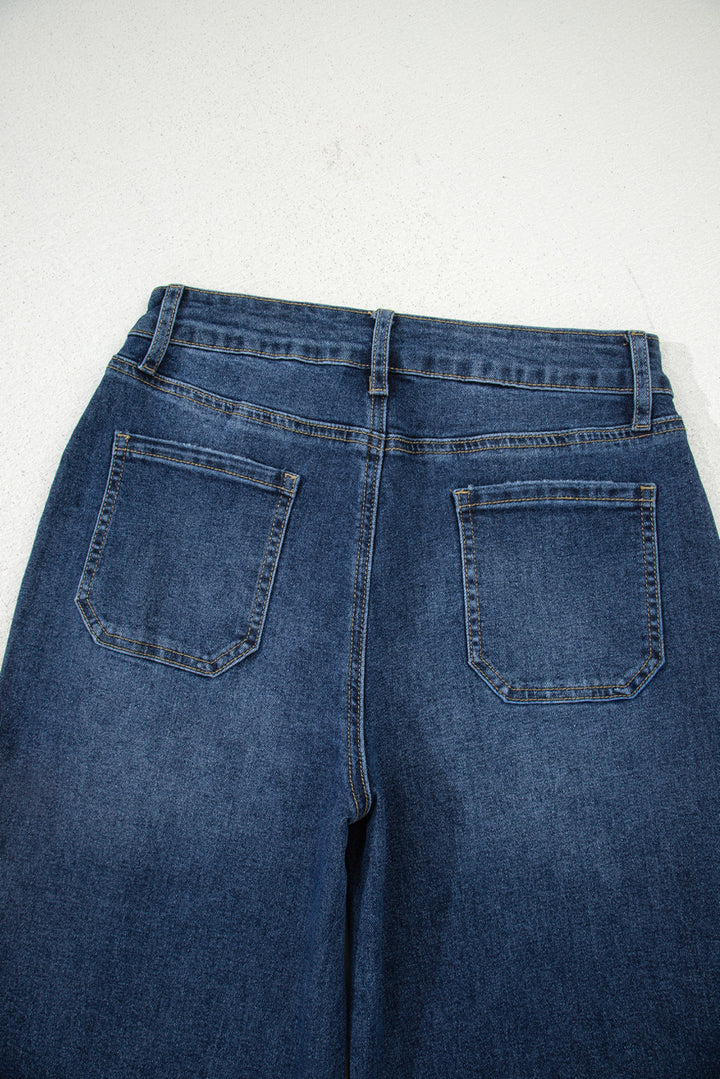 Breen Cropped High Rise Wide Leg Jeans