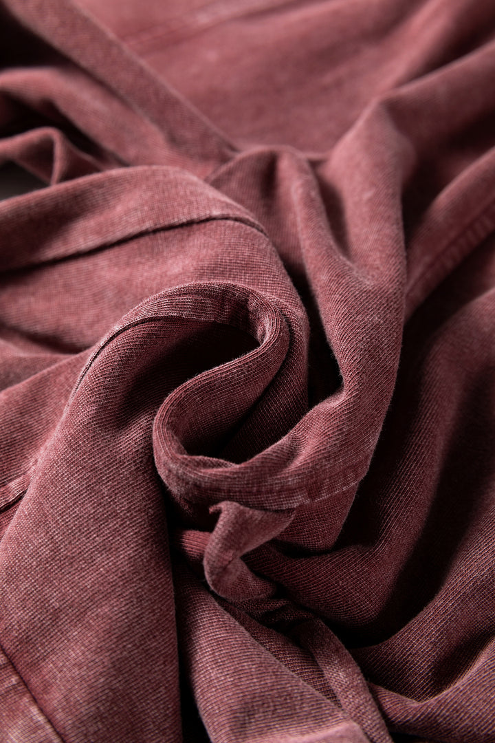 Wild Ginger Mineral Wash Lace-up High Waist Raw Hem Patched Pocket Pants