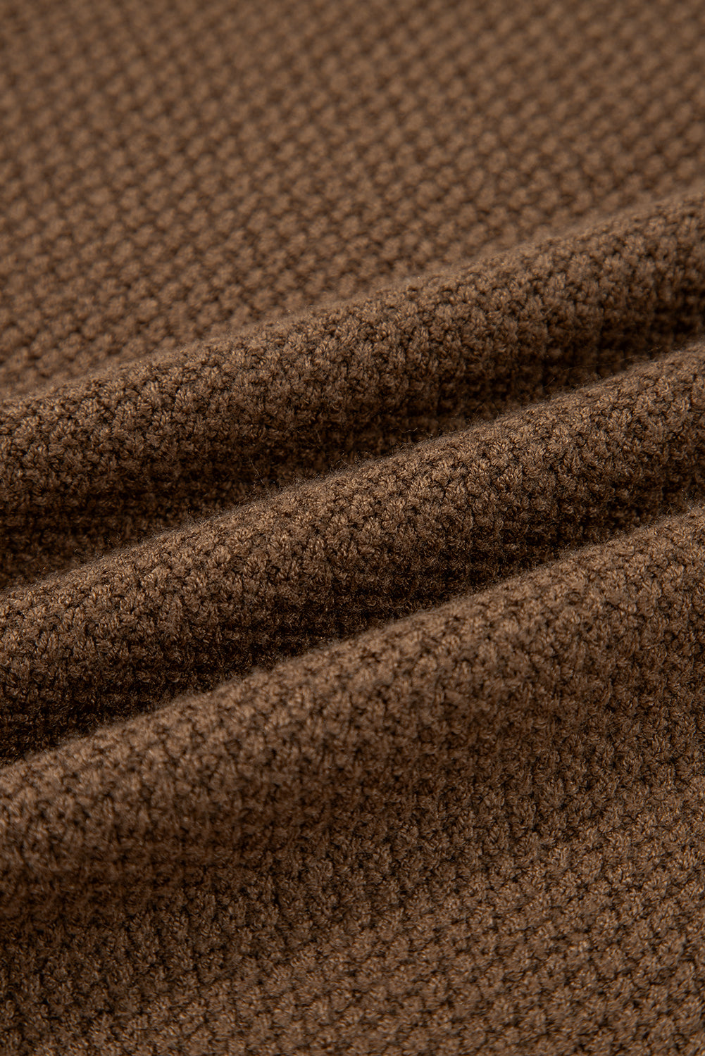 Dark Brown Color Block Knit Striped Sleeve Detail Casual Sweater