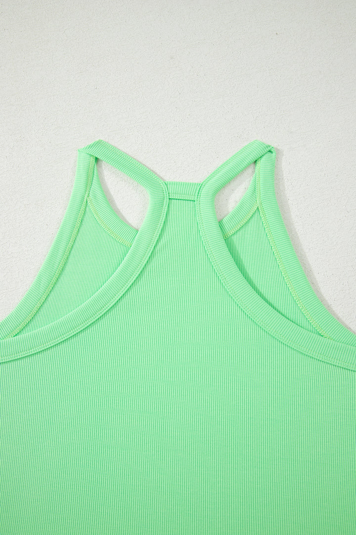 Sky Blue Slim Tank Top Elastic Waist Mini Skort 2pcs Outfit