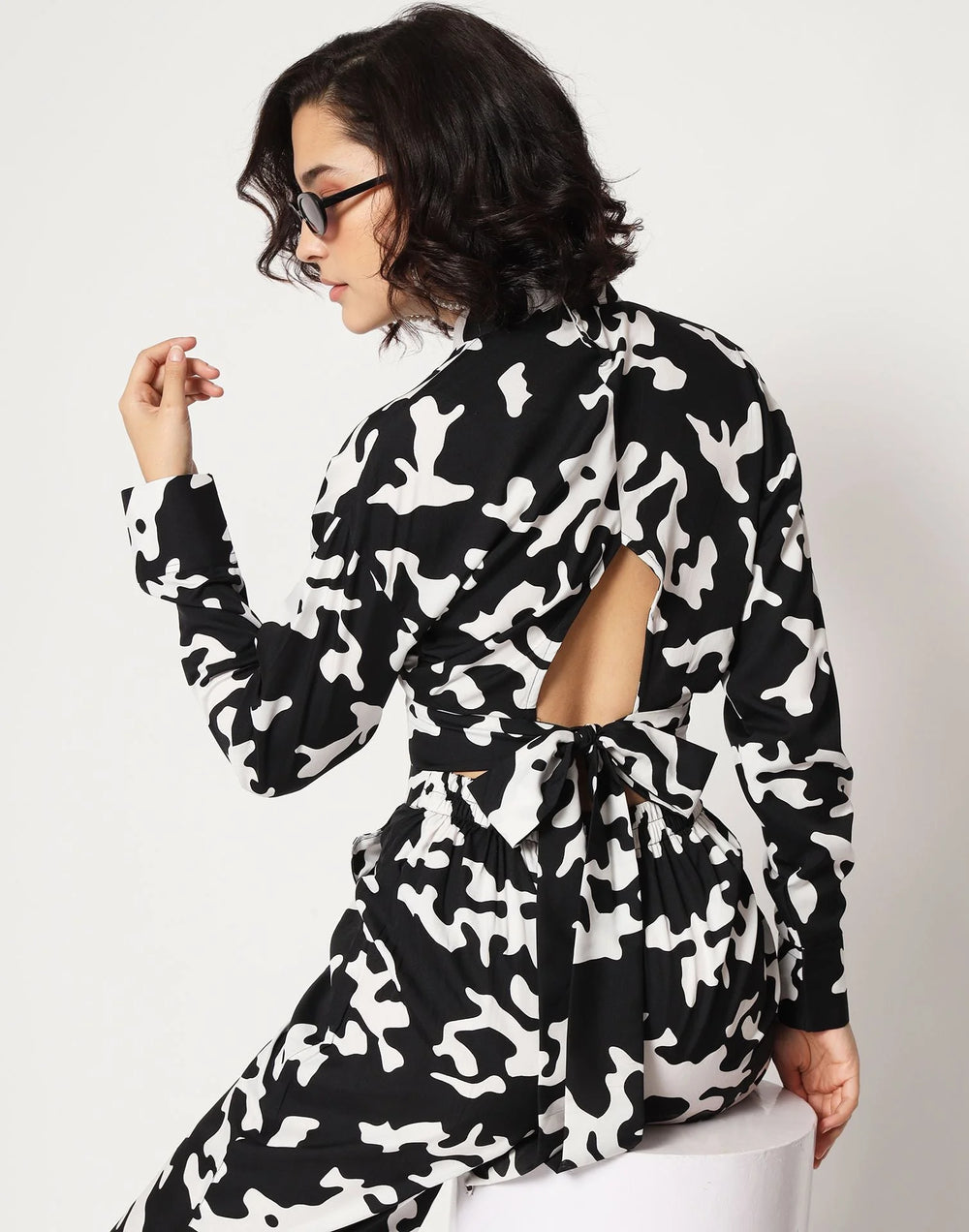 Black Digital Printed Co-ords Set Women