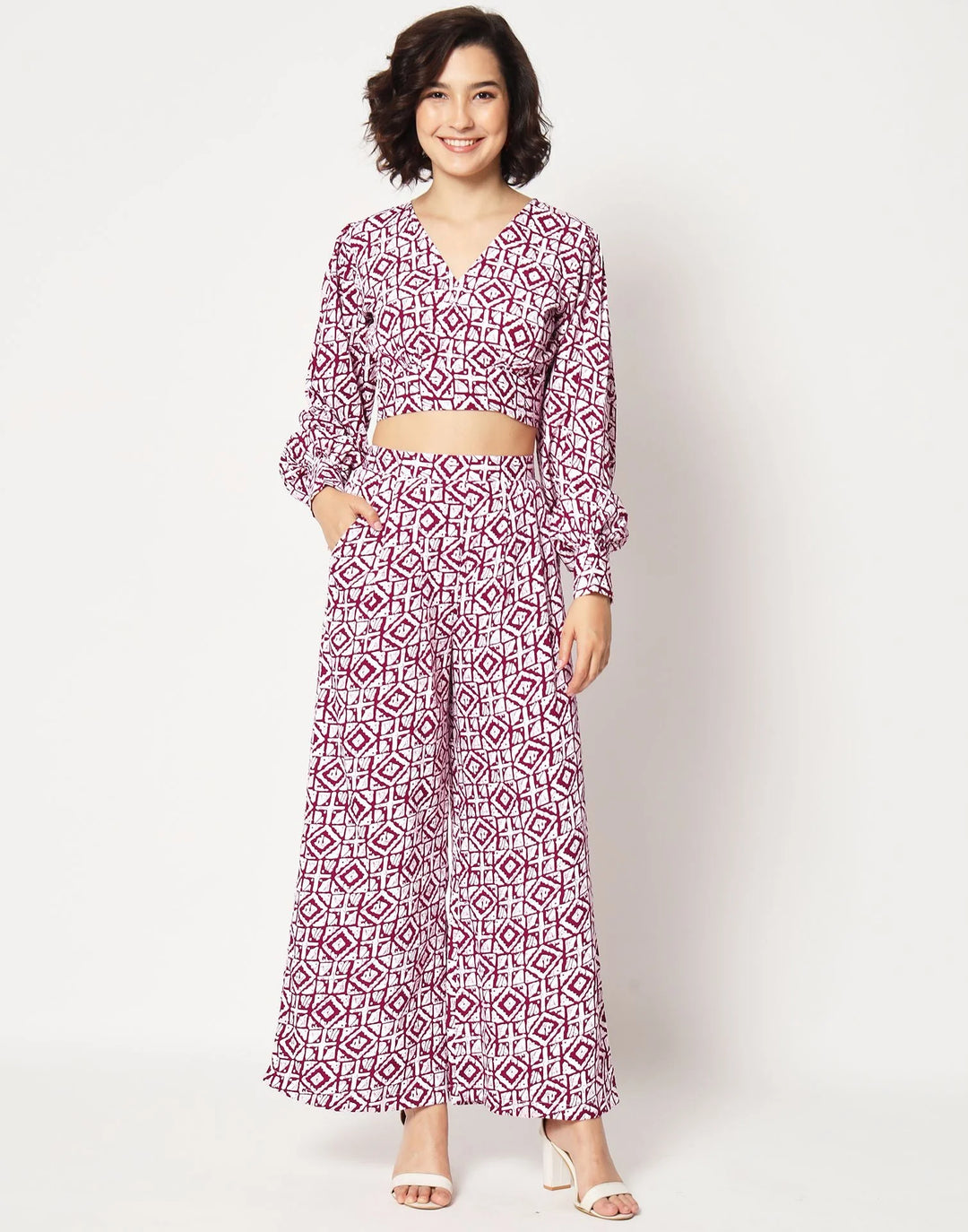 Maroon Digital Printed Co-ords Set | Women - Errabelly