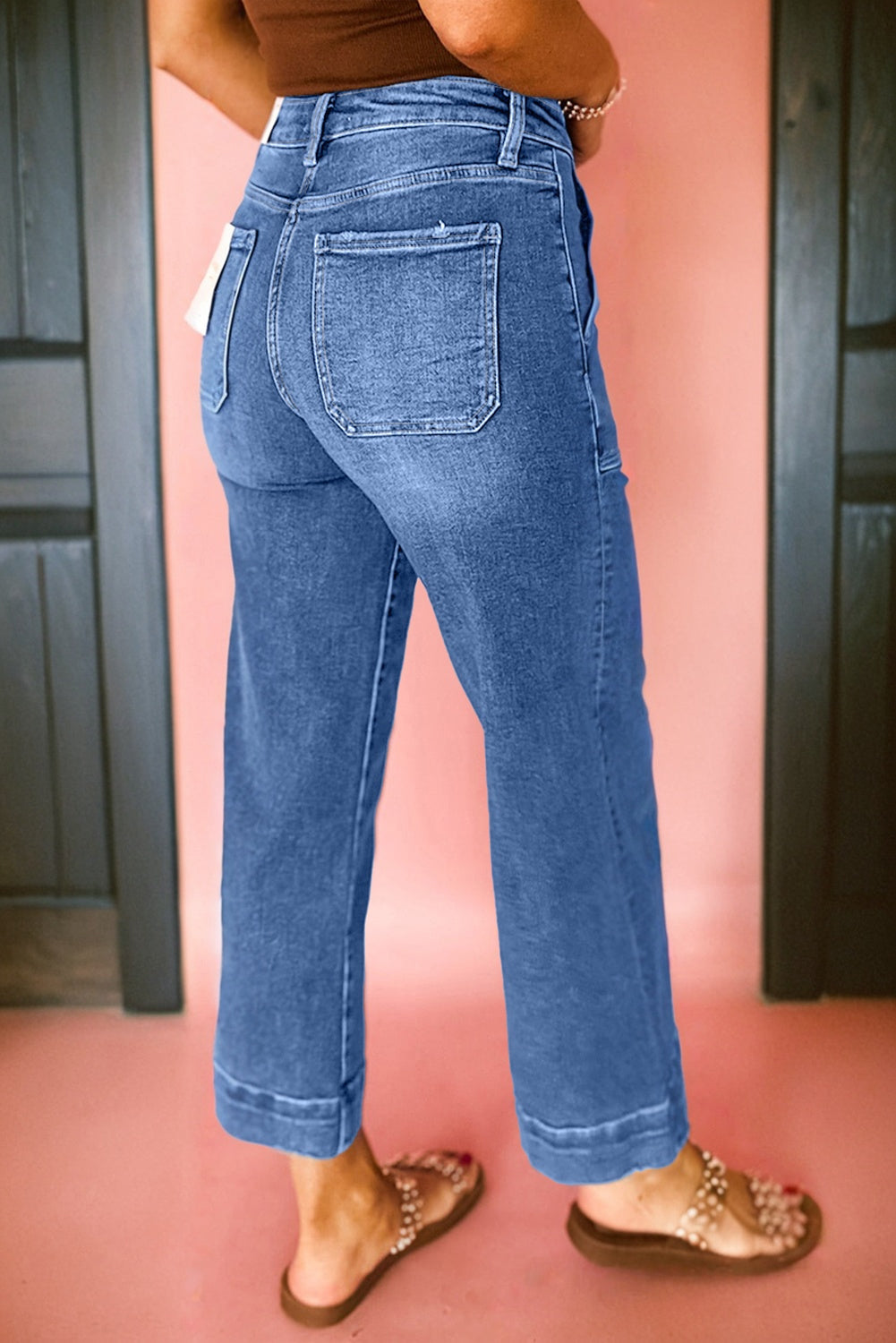 Ashleigh Blue Cropped High Rise Wide Leg Jeans