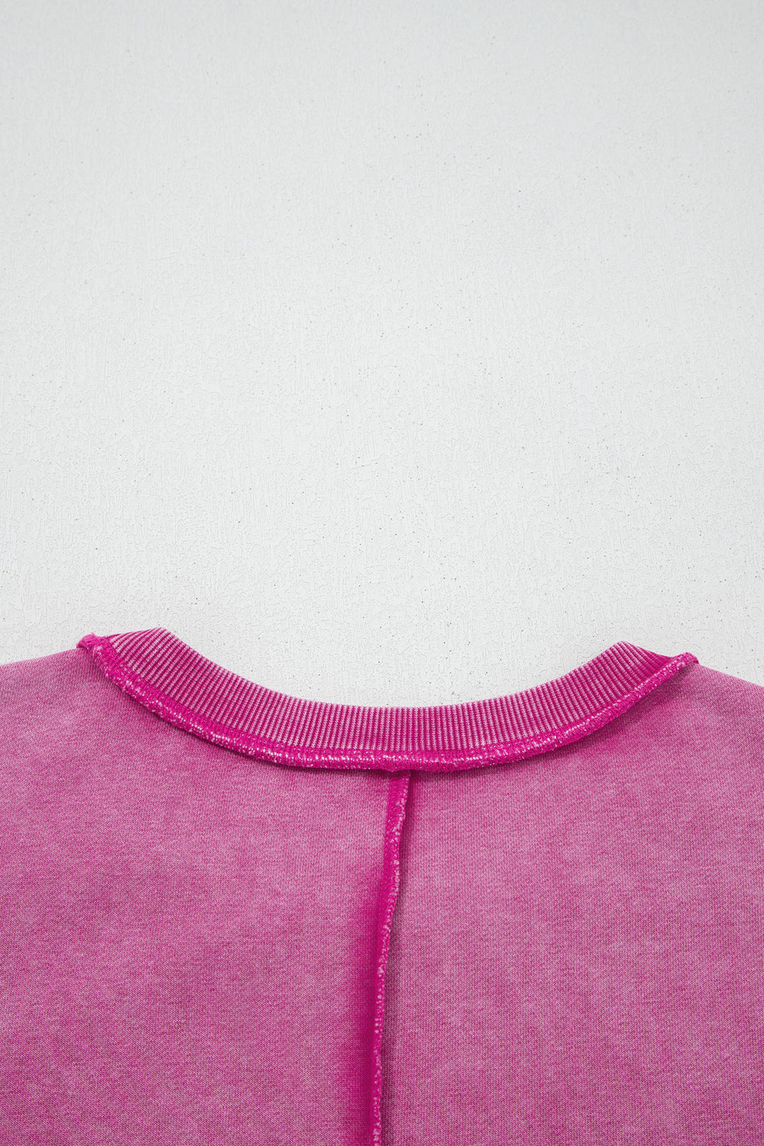 Rose Red Mineral Wash Exposed Seam Side Slit Sweatshirt