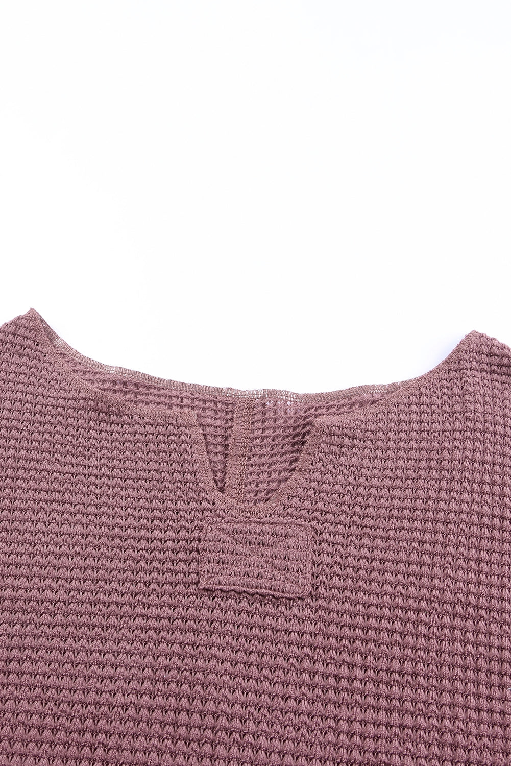 purple Waffle Knit Loose Long Sleeve Top