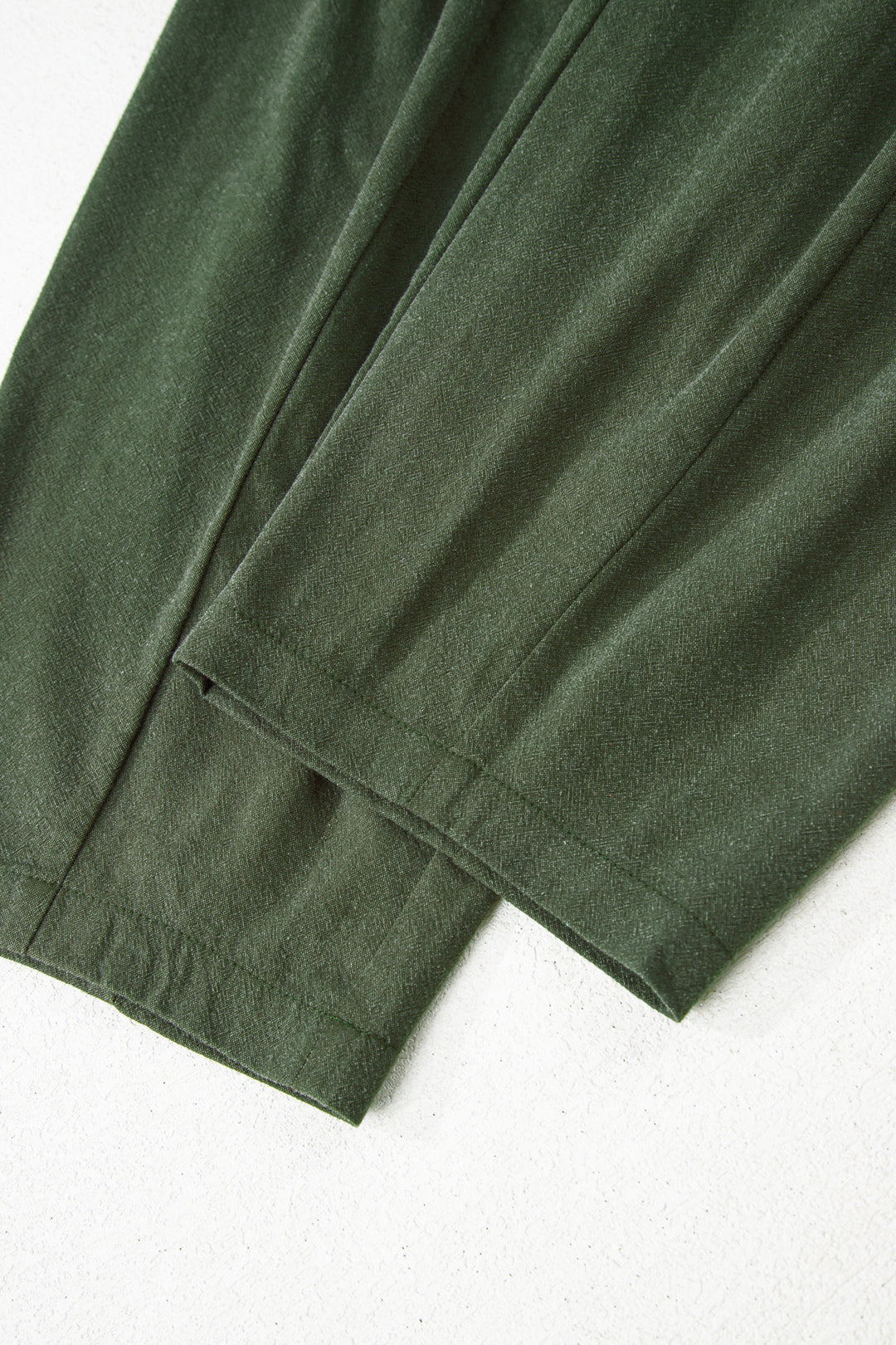 Jungle Green Drawstring Elastic Waist Patch Pocket Barrel Leg Casual Pants