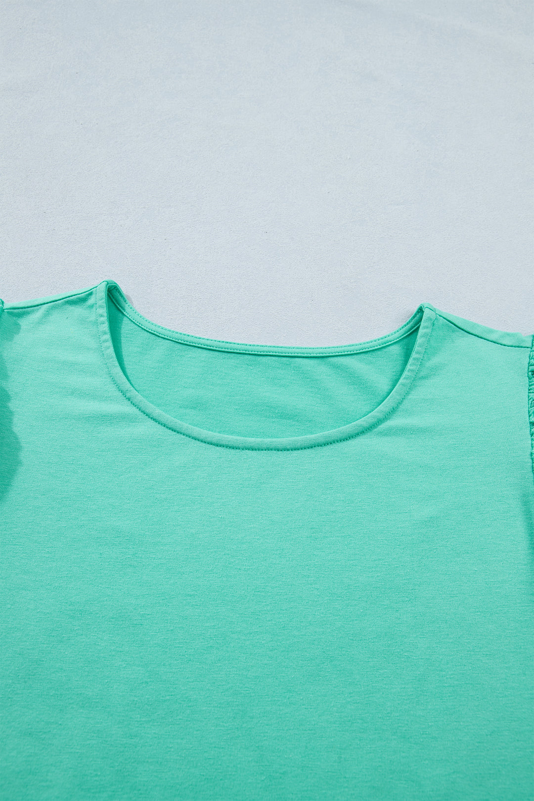 Mint Green Eyelet Lace Ruffled Cap Sleeve Top