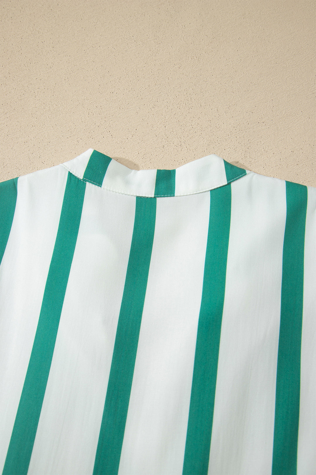 Sky Blue Stripe Ricrac Trim Notched Neck Half Sleeve Vacation Dress