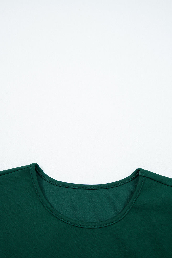 Burgundy Solid Color Ruched Detail Long Sleeve Midi Dress